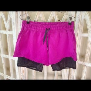 Lululemon mesh spandex purple running shorts 8
